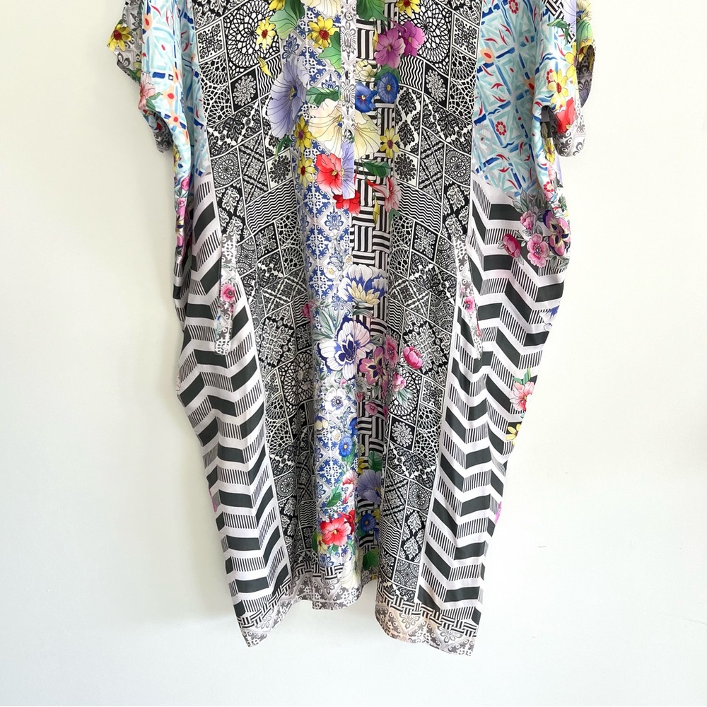 JOHNNY WAS Madrigal Muse Floral Silk Printed Over The Knee Dress Sz M NWOT - Picture 7 of 16